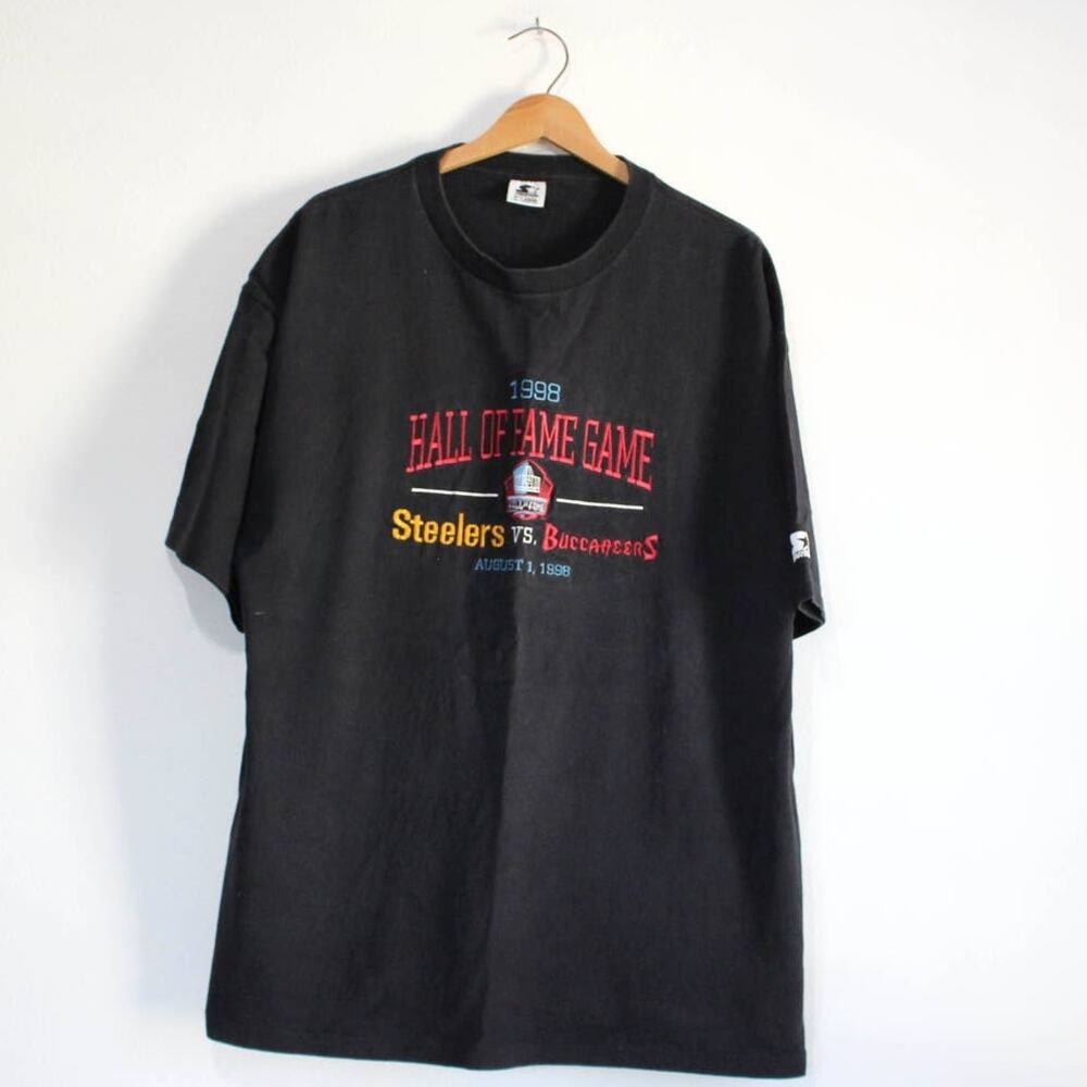 Vintage 1998 Steelers vs Buccaneers Hall of Fame Game T-Shirt Men’s XL Black